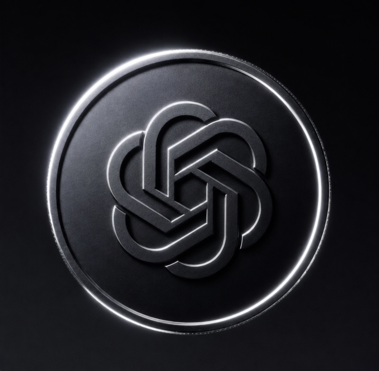 OpenAI Coin in black metal